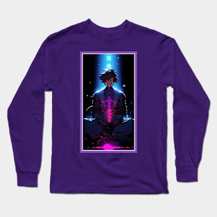 Anime Hero Power Meditation | Quality Anime Artwork | Anime Power Energy Meditation |  Manga Anime Art Long Sleeve T-Shirt